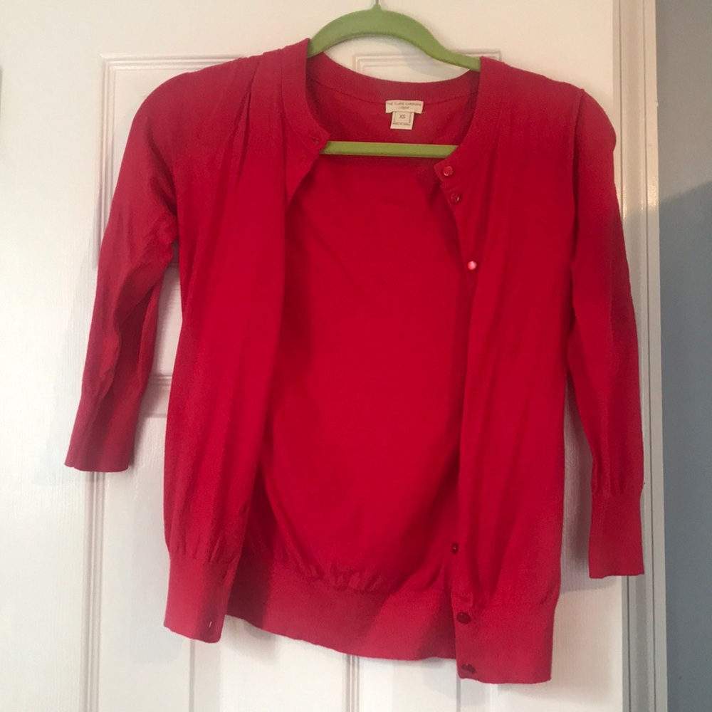 Red J. Crew Cardigan